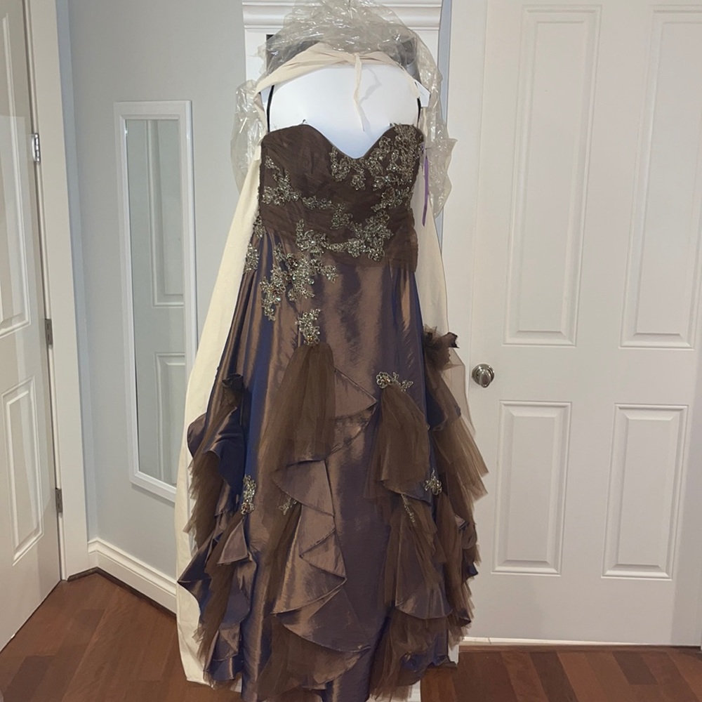 Mon Cheri Brown Ball Gown